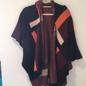 Hooded multi colored cape
